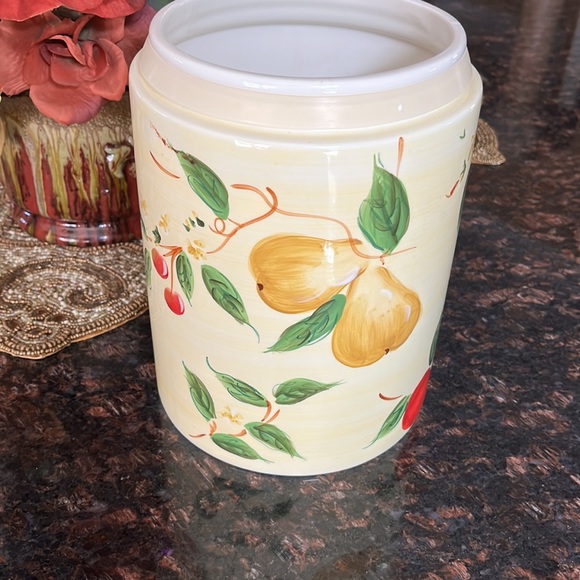 Stonelite Painted Fruit Tall Ceramic Jar - Picture 4 of 6